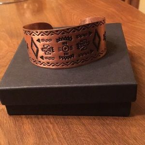 Thick copper bangle cuff bracelet